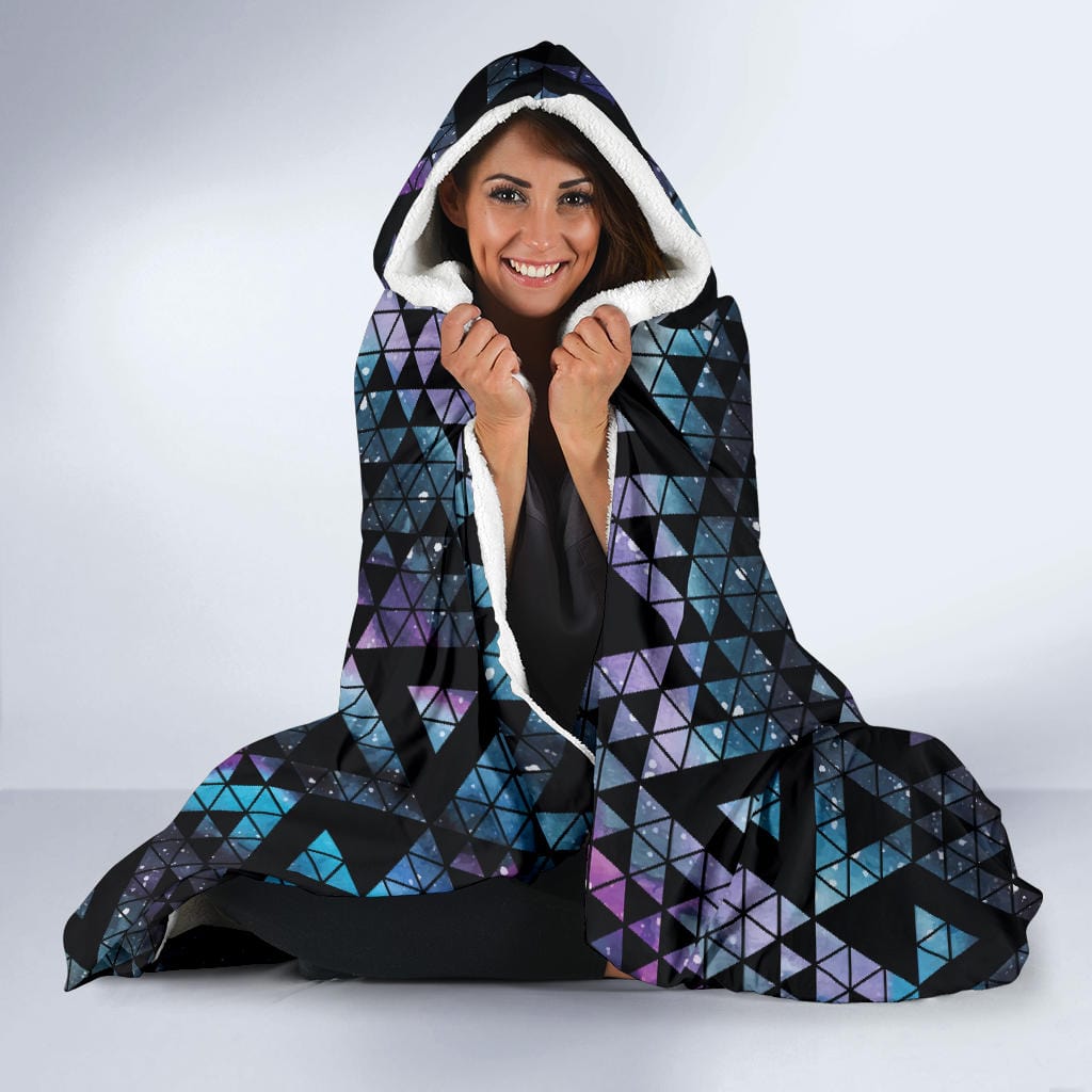 Hooded Blanket - Geometric Nebula - GiddyGoatStore