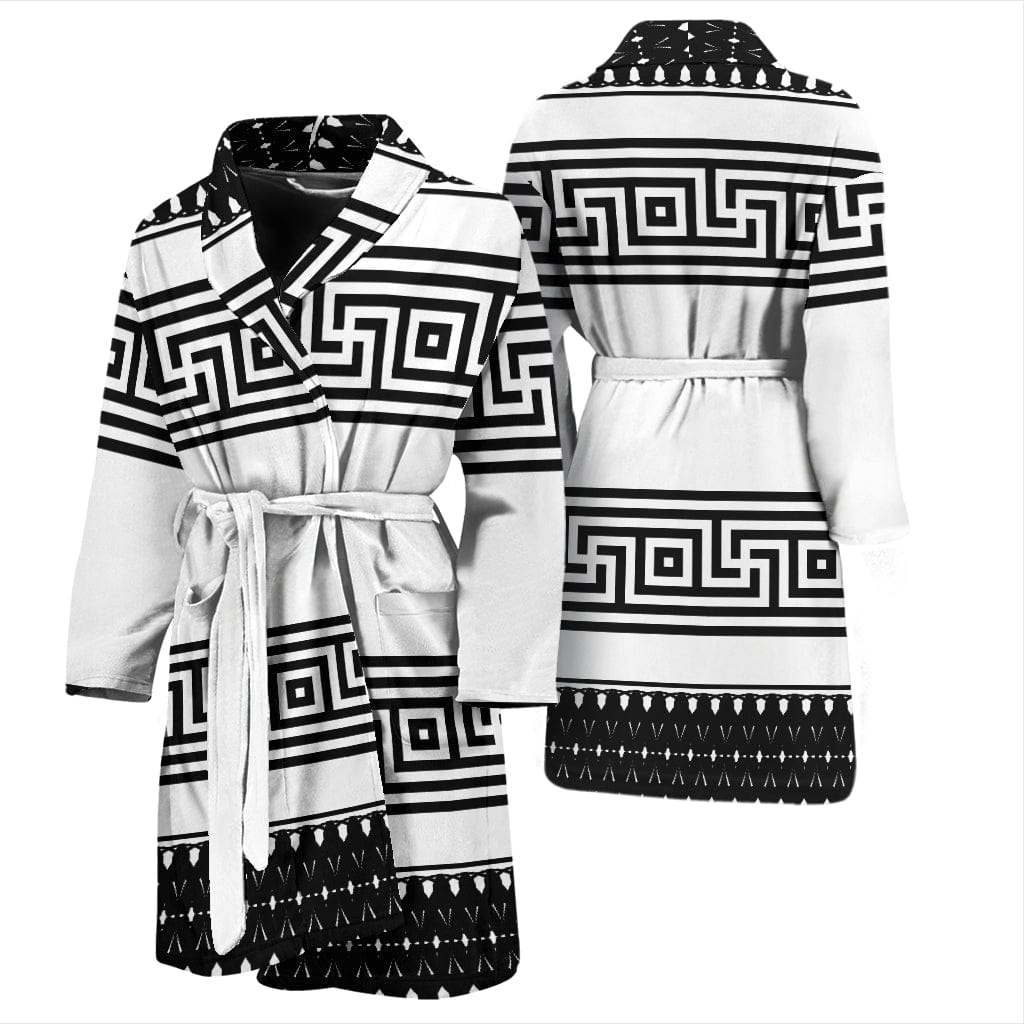 Bath Robe - Black and White Aztec Pattern - GiddyGoatStore