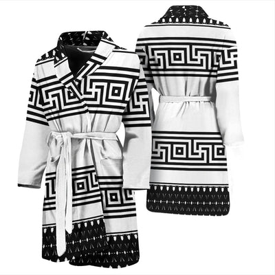 Bath Robe - Black and White Aztec Pattern - GiddyGoatStore