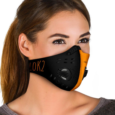 Premium Face Mask - Black Orange AloK2 - GiddyGoatStore