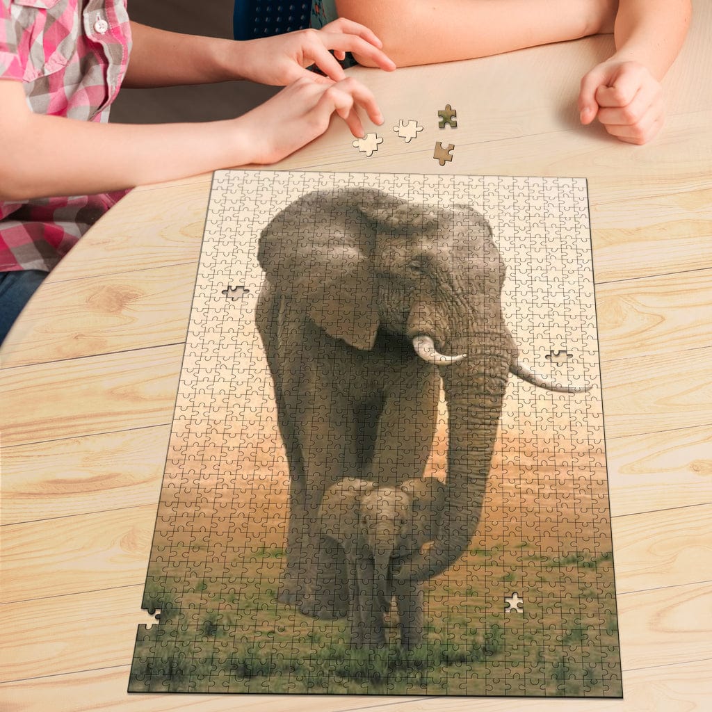 Jigsaw Puzzle - Mother & Baby Elephant 1 - GiddyGoatStore