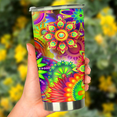 Tumbler - Abstract Bright Floral - GiddyGoatStore