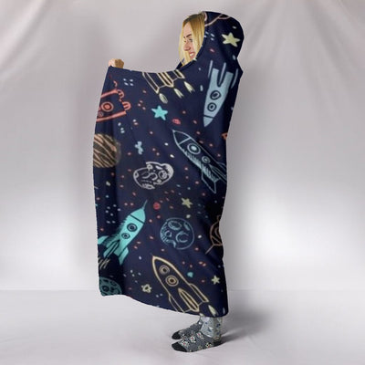 Hooded Blanket - Outer Space Chalkboard - GiddyGoatStore