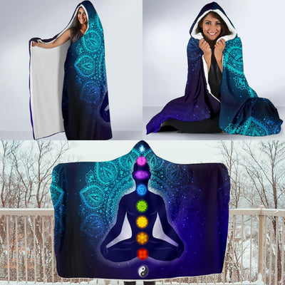 Hooded Blanket - 7 Chakras - GiddyGoatStore
