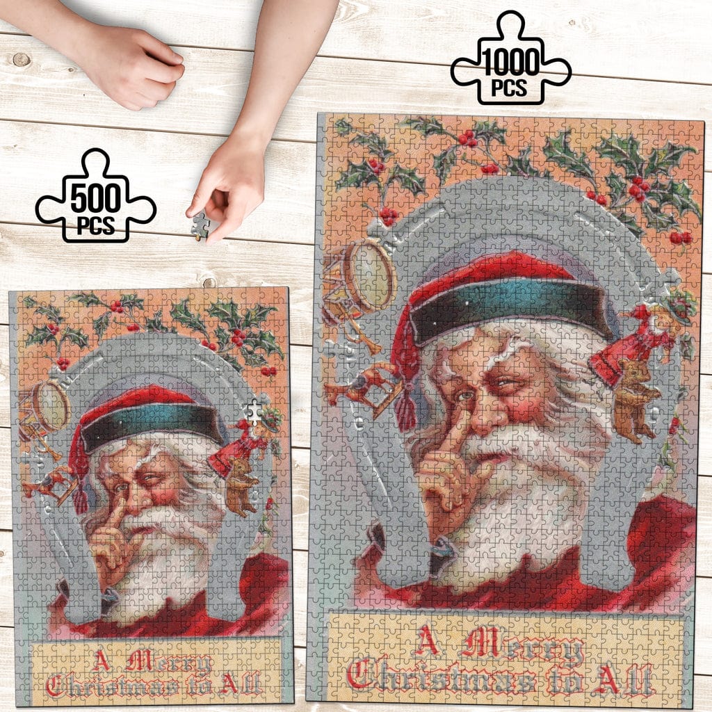 Jigsaw Puzzle - Vintage Merry Christmas To All - GiddyGoatStore