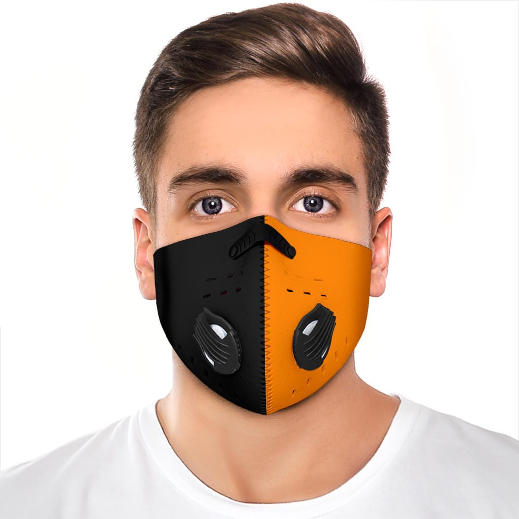 Premium Face Mask - Black Orange AloK2 - GiddyGoatStore