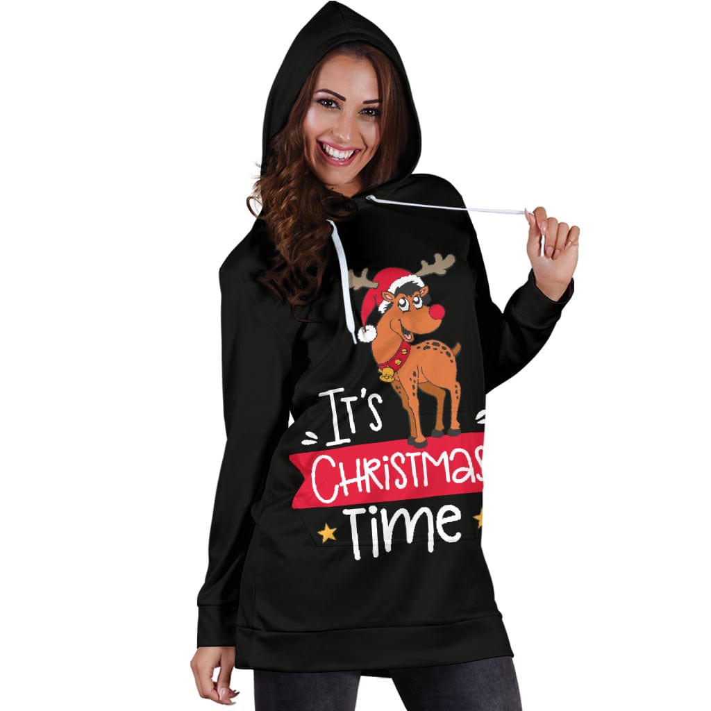 Hoodie Dress - Women's It's Christmas Time - GiddyGoatStore