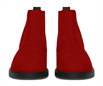 Suede Boots - Vegan Red Fashion - GiddyGoatStore
