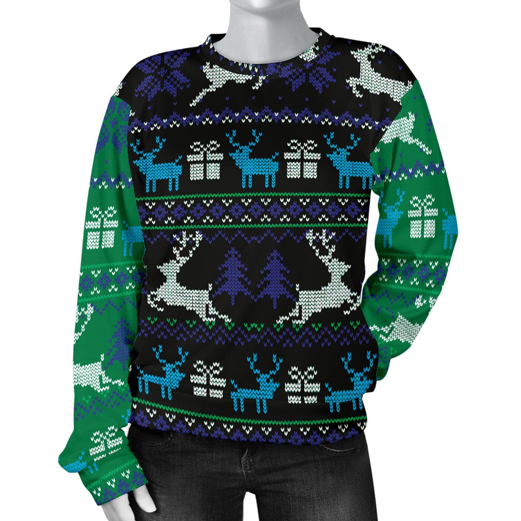 Sweater - Ugly Christmas Green and Blue - GiddyGoatStore