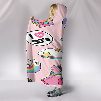 Hooded Blanket - I Love The 90's - GiddyGoatStore