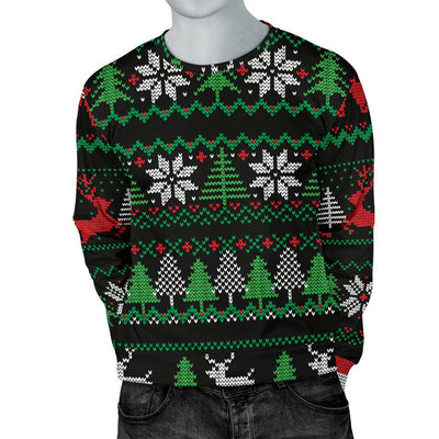 Sweater - Ugly Christmas Red Green Black Men's - GiddyGoatStore