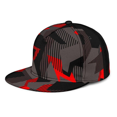 Snapback Hat - Red and Gray Camo - GiddyGoatStore