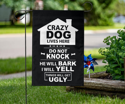 Flag - Crazy Dog Lives Here - GiddyGoatStore