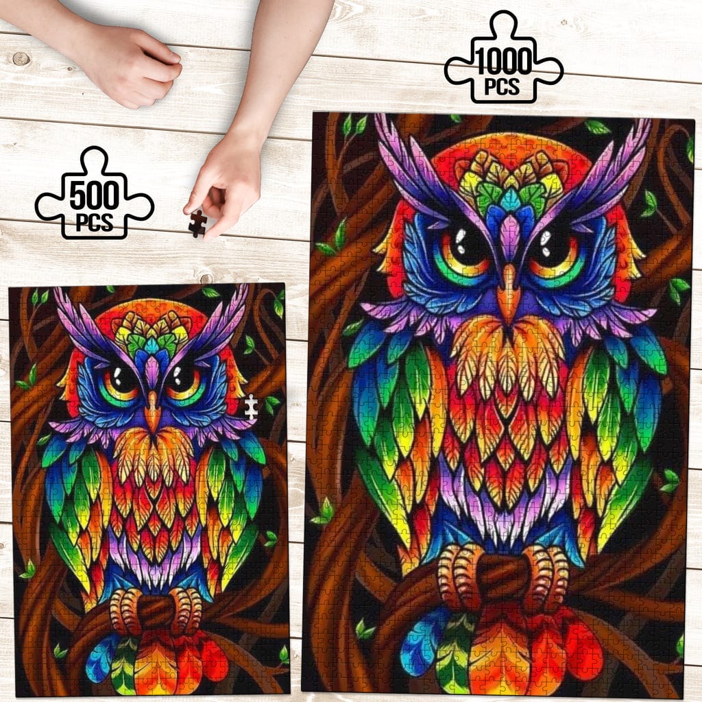 Jigsaw Puzzle - Vibrant Owl - GiddyGoatStore