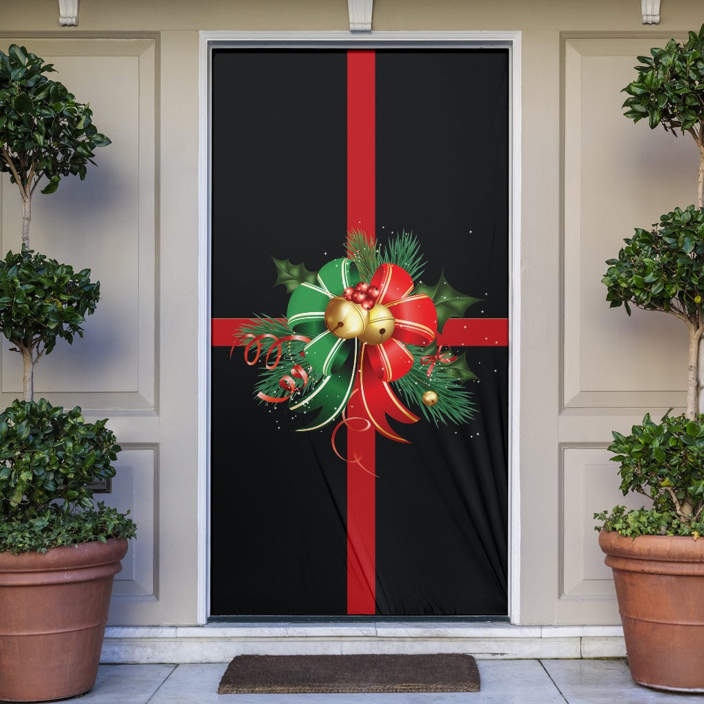 Door Sock - Christmas Decor Bow (Black) - GiddyGoatStore