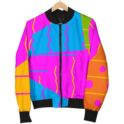 Bomber Jacket - Triangles And Lines Women's - GiddyGoatStore