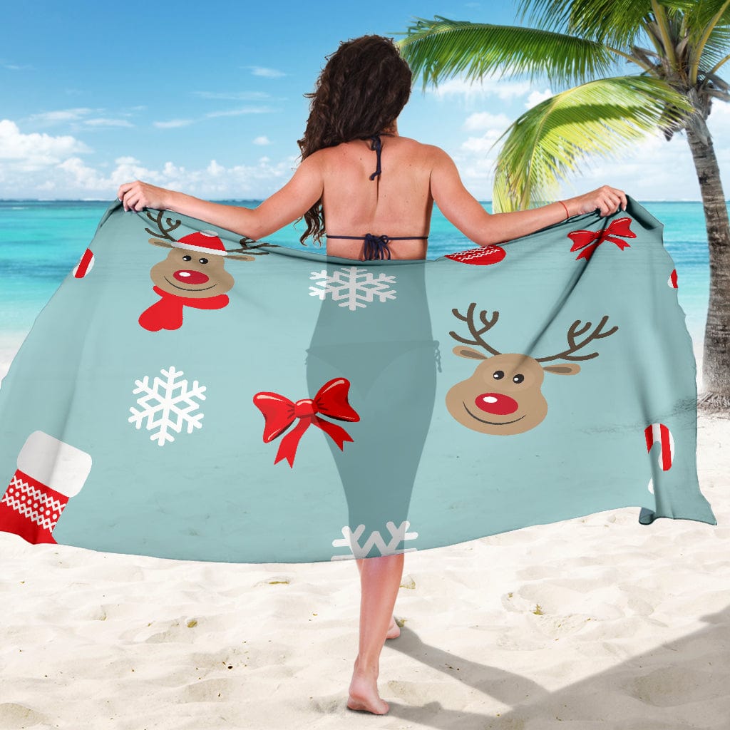 Sarong - Christmas Cartoon Deer - GiddyGoatStore