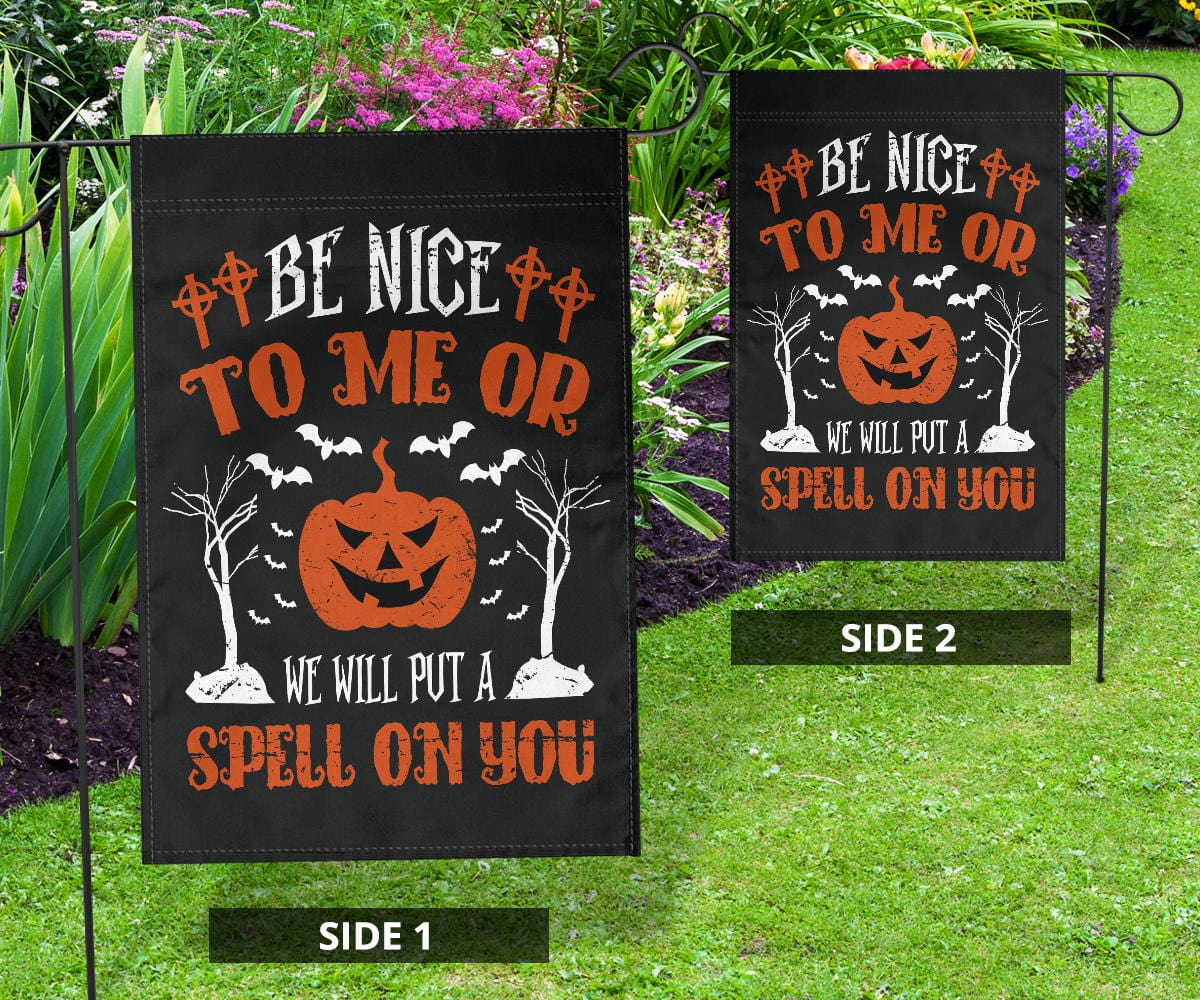 Flag - Be Nice To Me Halloween - GiddyGoatStore