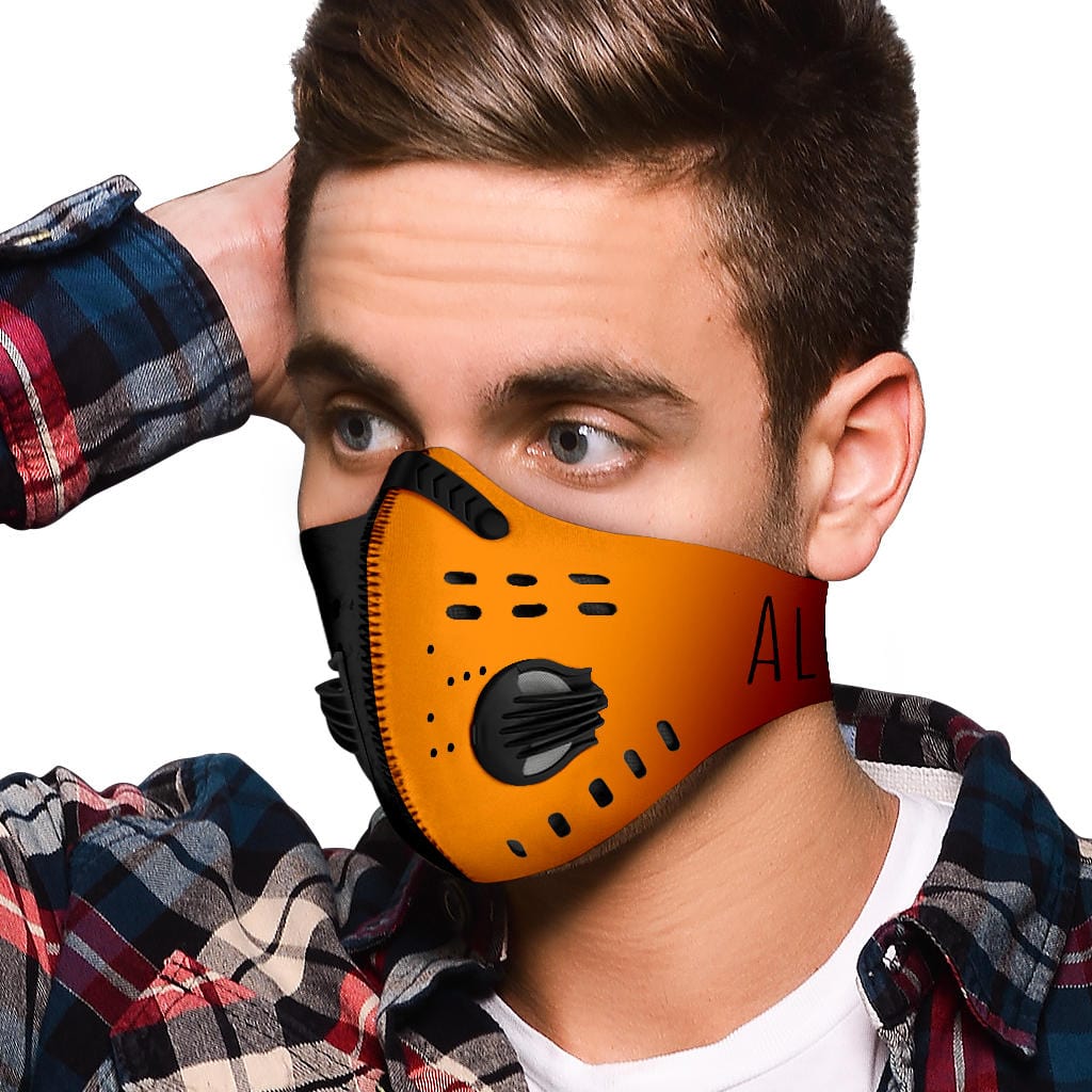 Premium Face Mask - Black Orange AloK2 - GiddyGoatStore