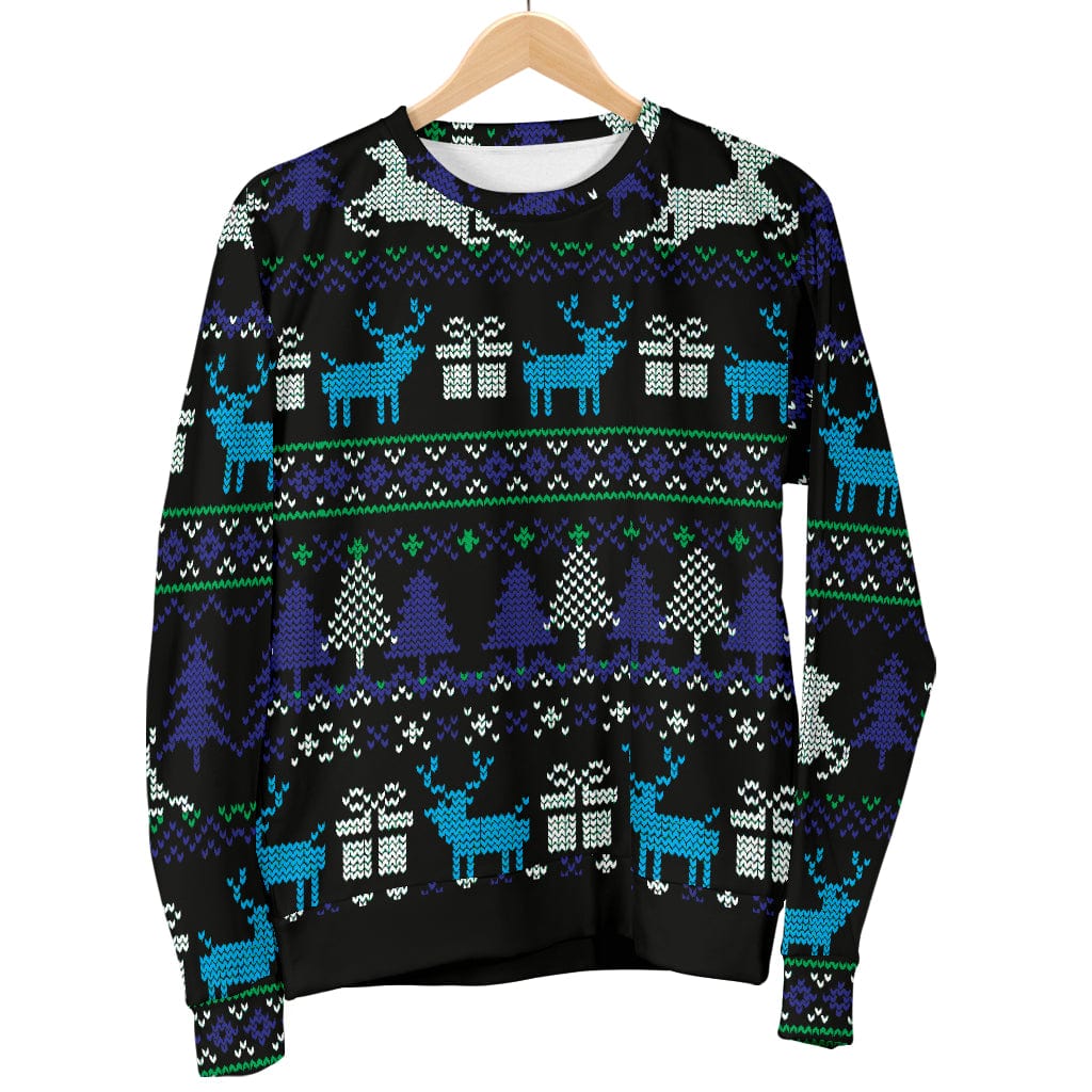Sweater - Ugly Christmas Black Purple and Blue Women's - GiddyGoatStore