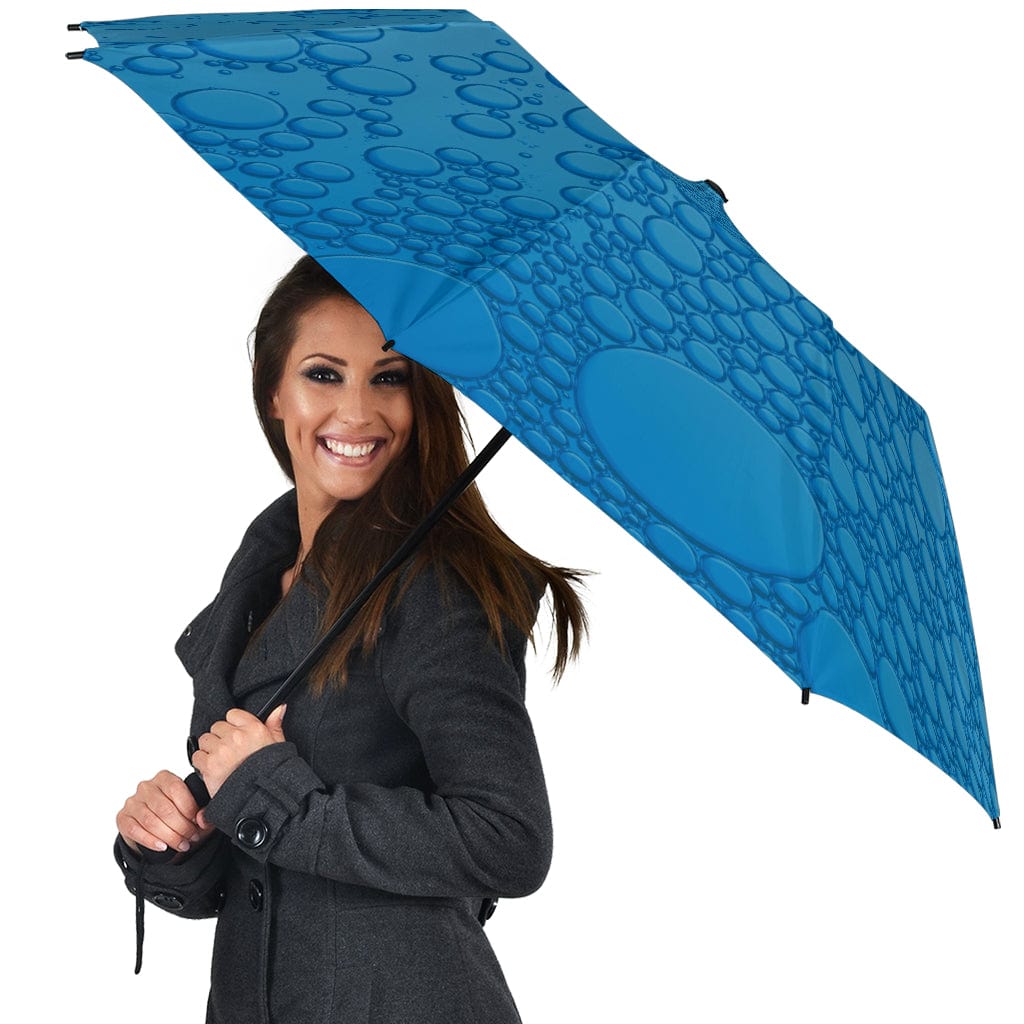 Umbrella - Blue Raindrops - GiddyGoatStore