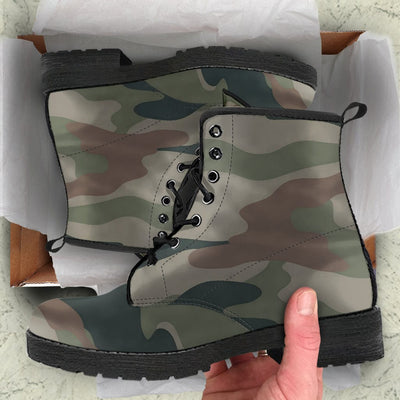 Leather Boots - Woman's Green Camo - GiddyGoatStore