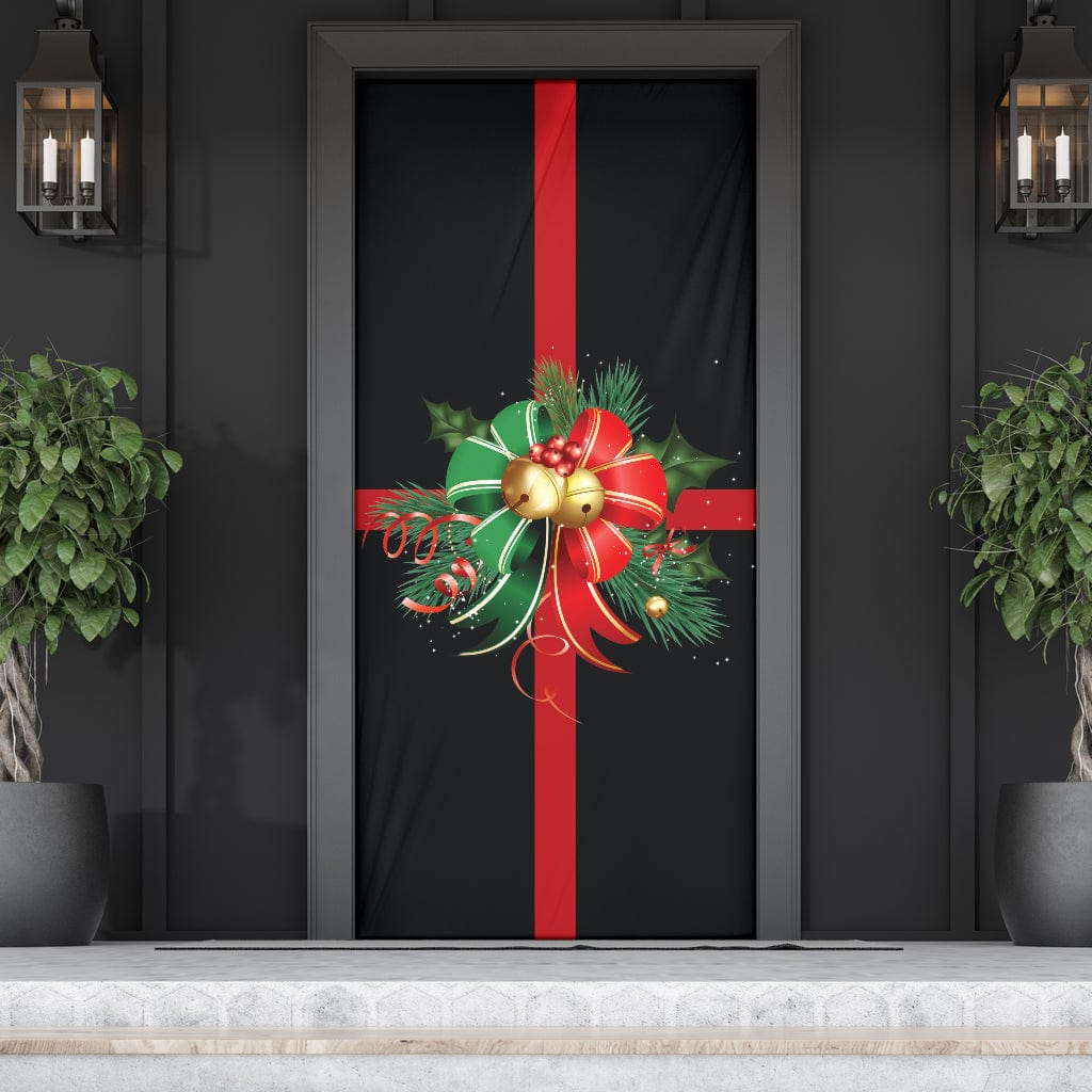 Door Sock - Christmas Decor Bow (Black) - GiddyGoatStore