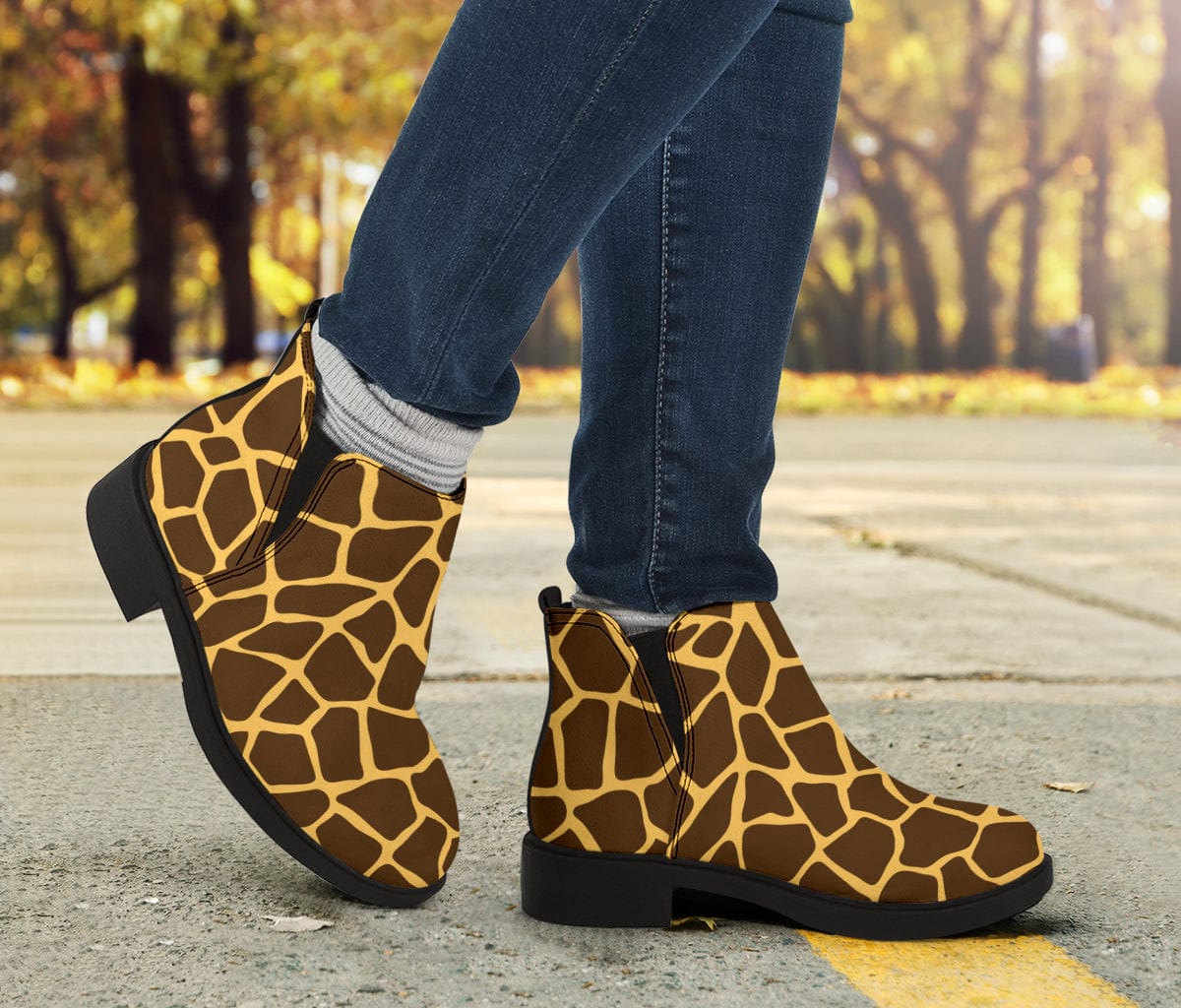 Suede Boots - Giraffe Pop Art - GiddyGoatStore