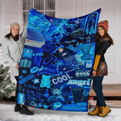 Blanket - Cool Blue Blanket - GiddyGoatStore