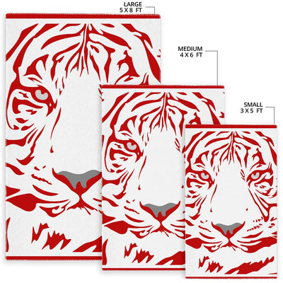 Rug - Red White Tiger - GiddyGoatStore