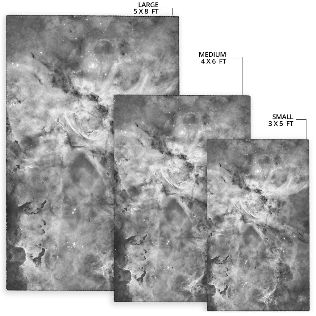 Rug - Greyscale Carina Nebula - GiddyGoatStore