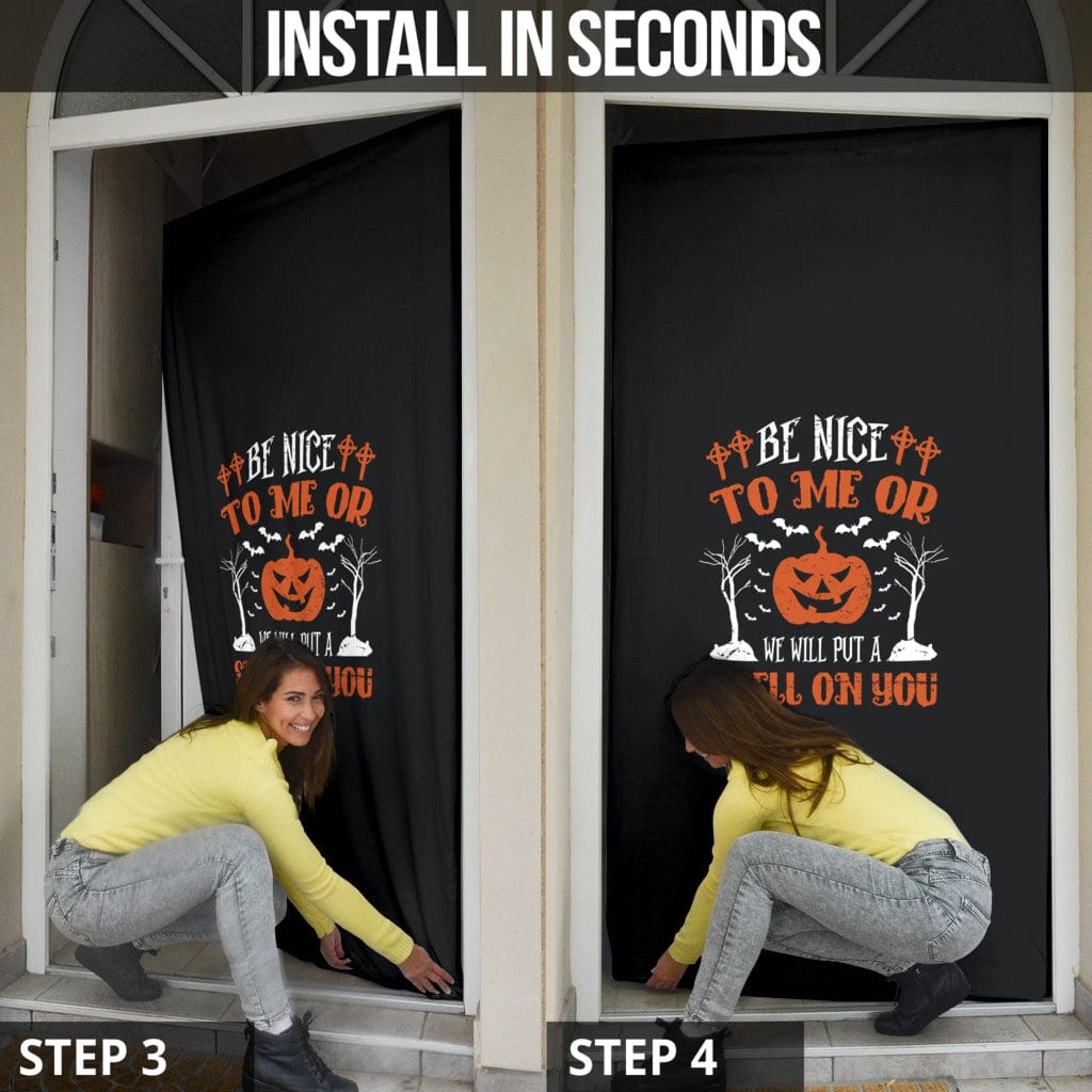 Door Sock - Be Nice To Me Halloween - GiddyGoatStore