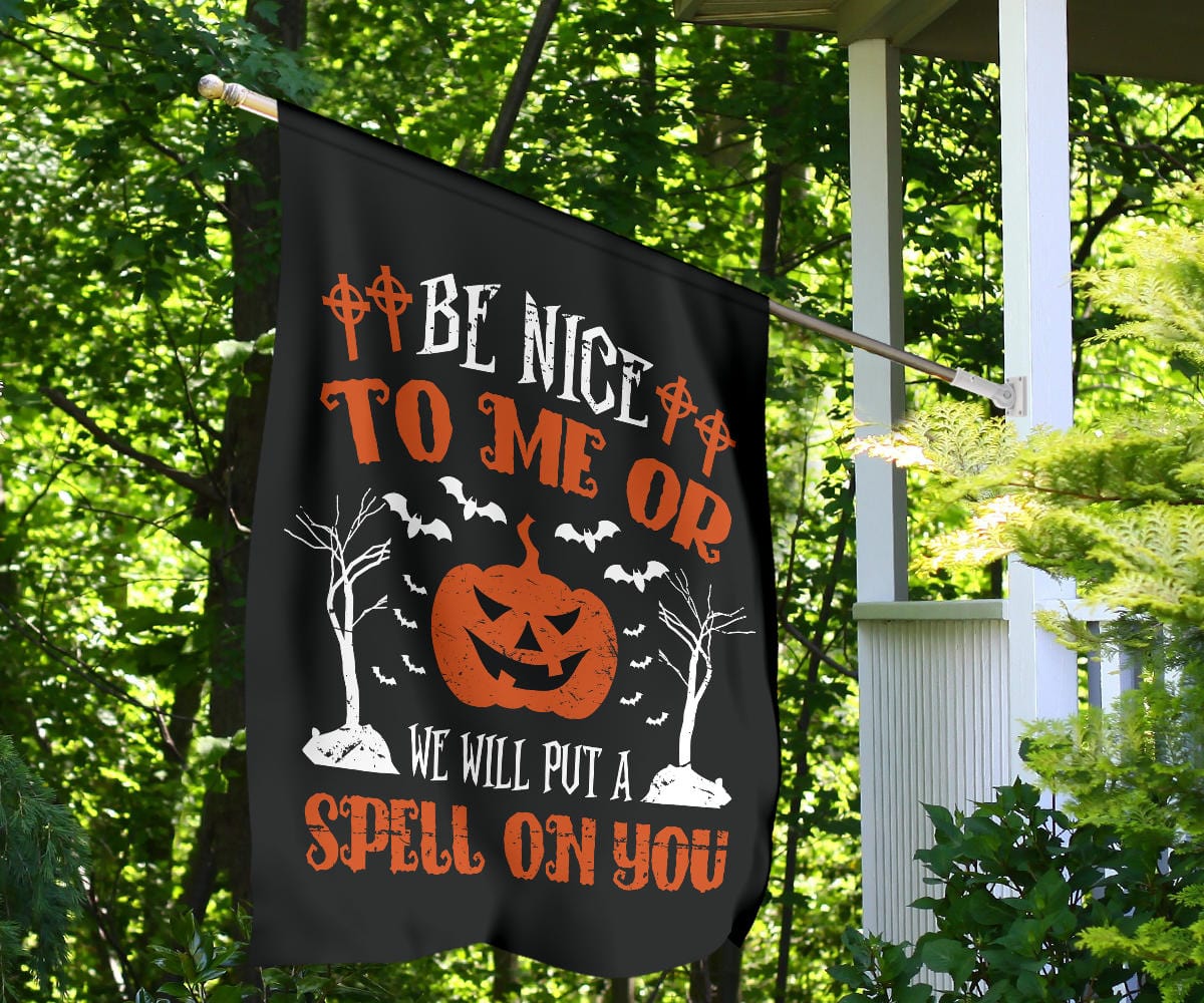 Flag - Be Nice To Me Halloween - GiddyGoatStore
