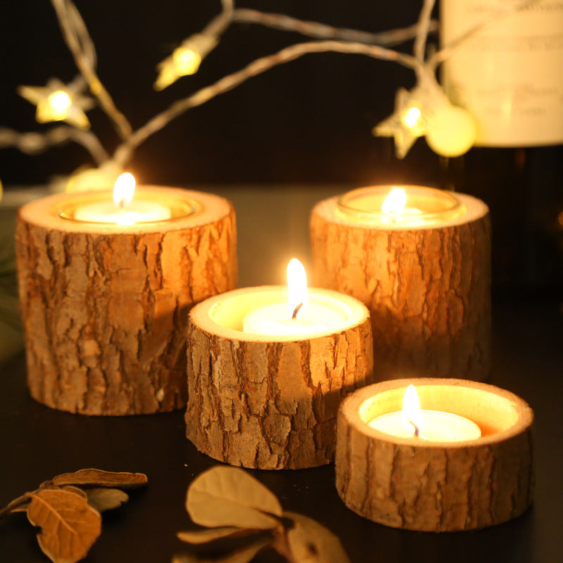 Mini Wooden Candle Holders