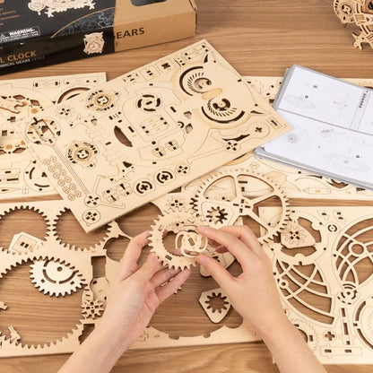 161pcs DIY 3D Owl Wooden Clock Toy Model