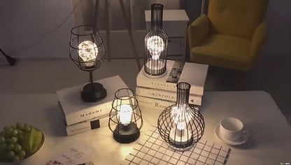 Battery Powered Retro Bulb Table Lamps