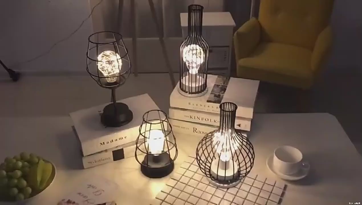 Lámparas de mesa con bombilla retro a pilas