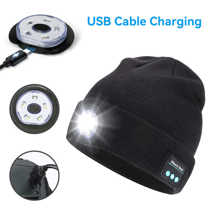 Unisex LED Beanie With Bluetooth Built-In Headphones
