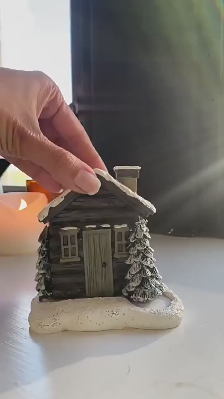 Winter Cabin Chimney Incense Burner