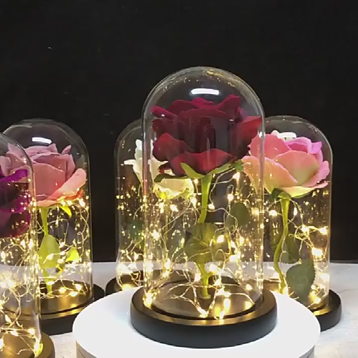 Everlasting LED Rose In Glass Flask