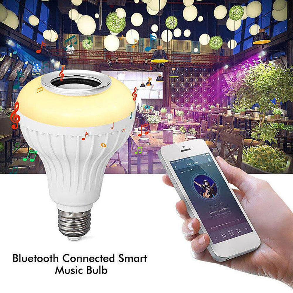 Altavoz Bluetooth Inalámbrico+Lámpara LED Bombilla RGB 12W con Control Remoto