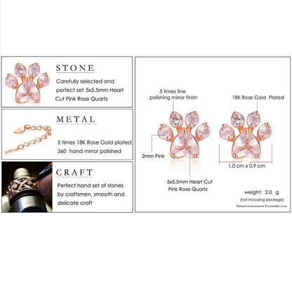 Rose Gold Paw Earrings