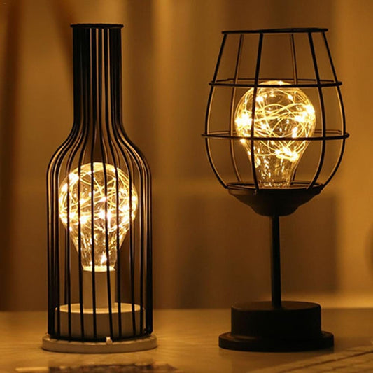 Battery Powered Retro Bulb Table Lamps