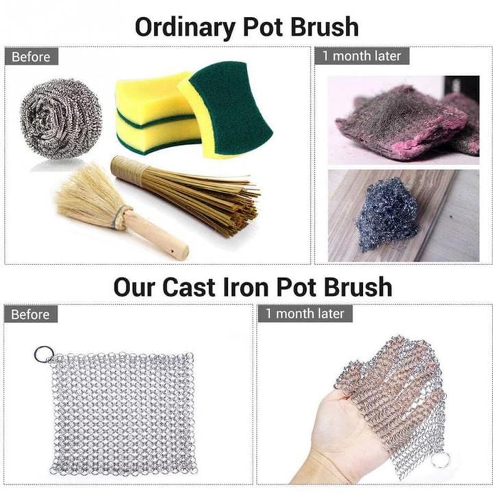 Chainmail Cast Iron Scrubber - GiddyGoatStore