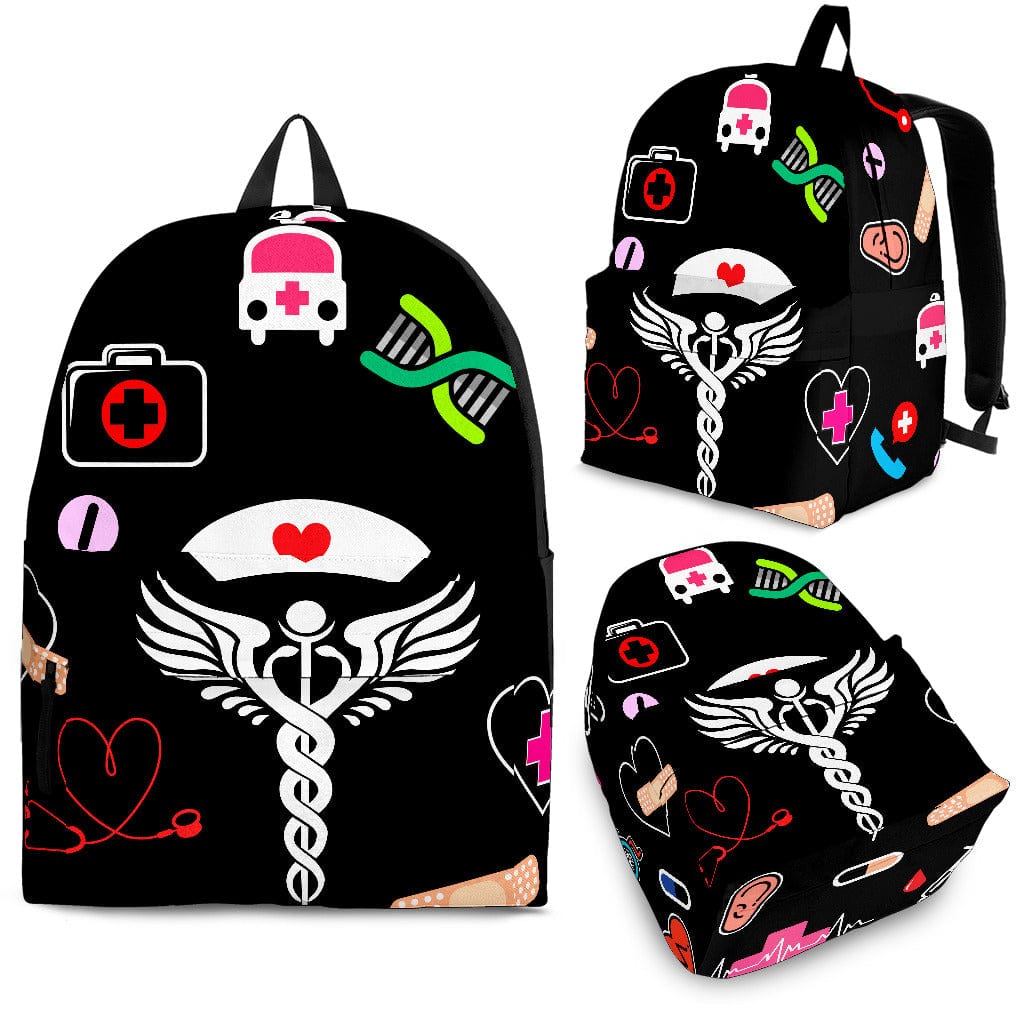 Backpack - Black Nurse Large Icons - GiddyGoatStore