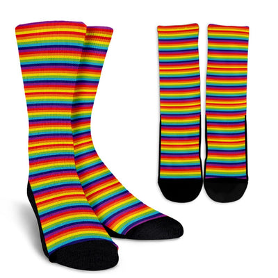 Crew Socks - Rainbow Stripes - GiddyGoatStore