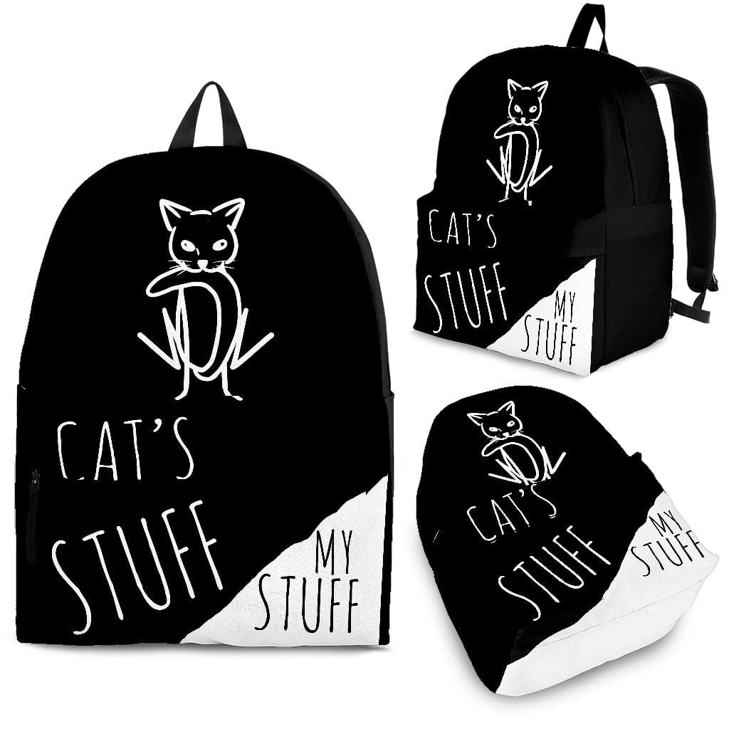 Backpack - Cat's Stuff My Stuff 2 (Black) - GiddyGoatStore