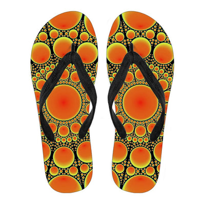 Flip Flops - Neon Orange Sun Men's - GiddyGoatStore