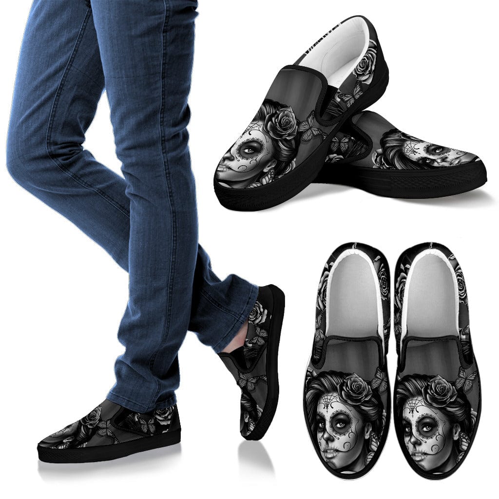 Women's Slip-on Shoes - Calavera Art Collection