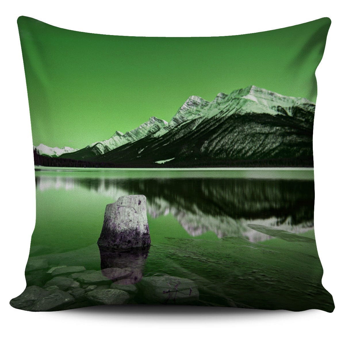 Pillow Cover - Spray Lakes - Green - GiddyGoatStore